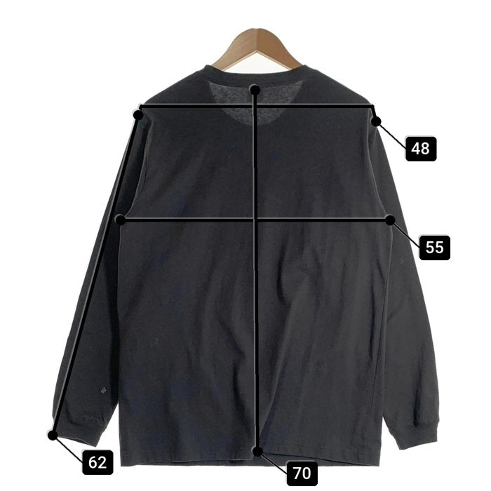 NUMBER (N)INE ナンバーナイン HAND PAINTED BASIC HEM PRINTED POCKET L/S T-SHIRT ハンドペイント ベーシックワンポイント ロゴプリント ポケット 長袖 Tシャツ ロンT チャコール Size L 福生店