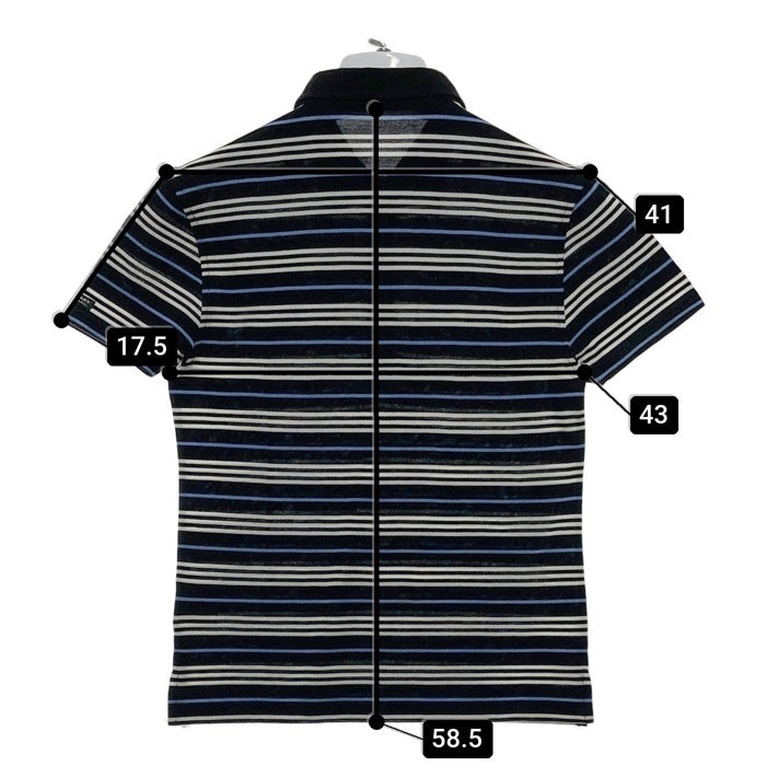 BURBERRY BLACK LABEL バーバリーブラックレーベル コットンボーダーポロシャツ ブラック BMV03-901-09 Size 1 瑞穂店