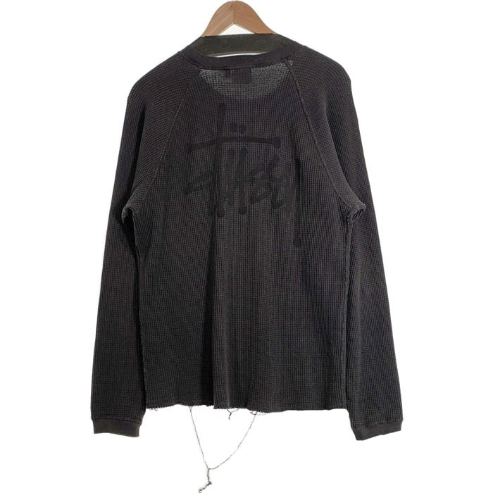 STUSSY ステューシー 24AW Raglan Thermal Basic Stock サーマル ロンT ロングスリーブ 長袖 Tシャツ チャコール Size M 福生店