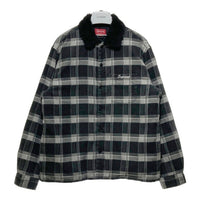 SUPREME シュプリーム 21AW  Faux Fur Collar Flannel Shirt  ファーカラー チェック フランネルシャツ ブラック Size M 瑞穂店
