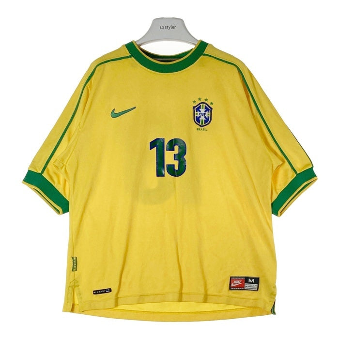 NIKE ナイキ F8 PKH 1998年 フランスW杯 ブラジル代表 13 ゼ・カルロス ユニフォーム イエロー sizeM 瑞穂店