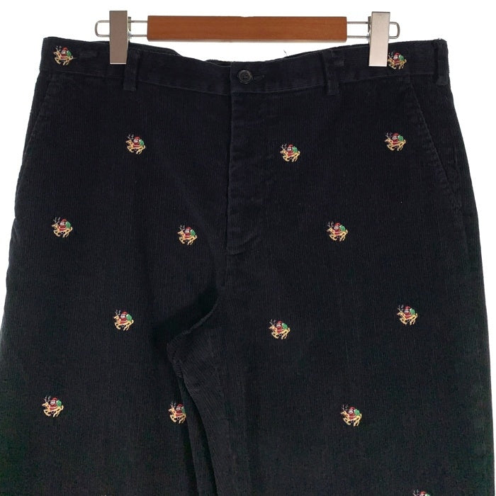 Brooks Brothers ブルックスブラザーズ コーデュロイパンツ サンタクロース刺繡 総柄 ブラック Size 38 福生店
