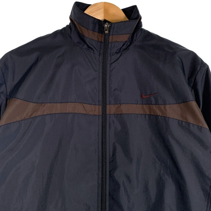 00's~ NIKE ナイキ ジップアップジャケット スタンドカラー ウィンドブレーカー ブラック ブラウン 239378 Size M 福生店