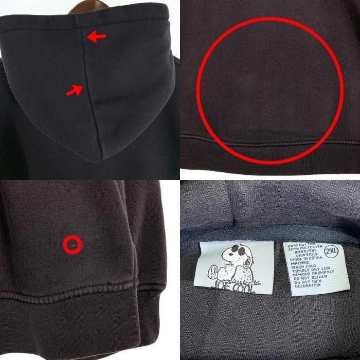90's JOE COOL スヌーピープリント プルオーバースウェットパーカー ブラック Size 2XL 福生店