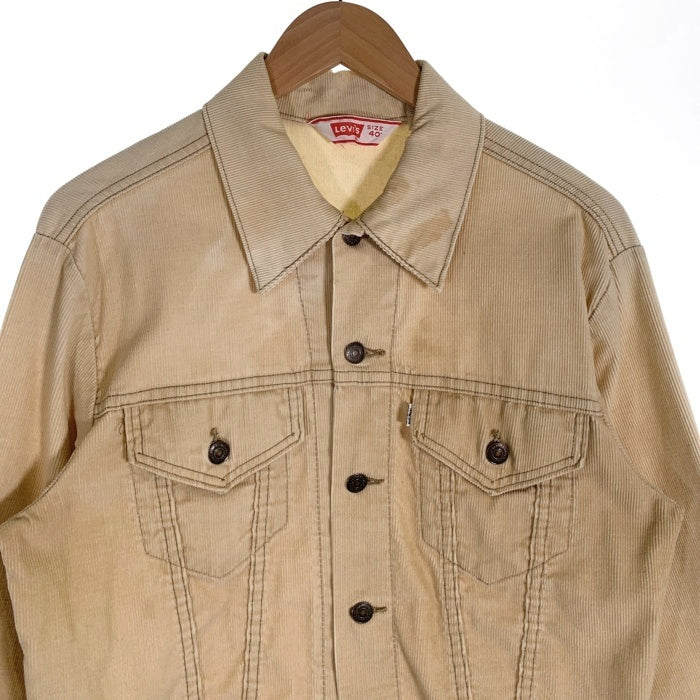 70's Levi's リーバイス Corduroi Jacket コーデュロイジャケット 三角タグ ベージュ 70505-1523 USA製 Size 40 福生店