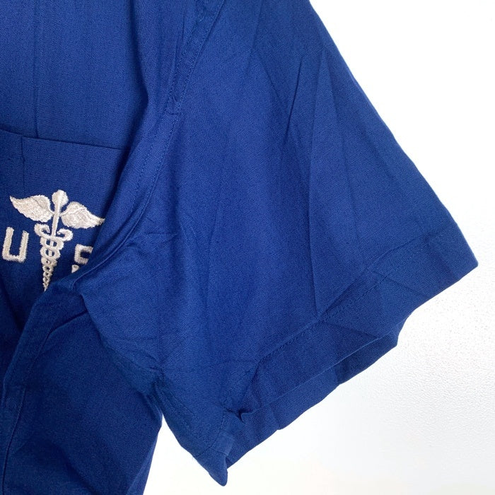 50's U.S.ARMY 米軍 メディカルシャツ 半袖 ブルー 刺繡 53年会計 Size M 福生店