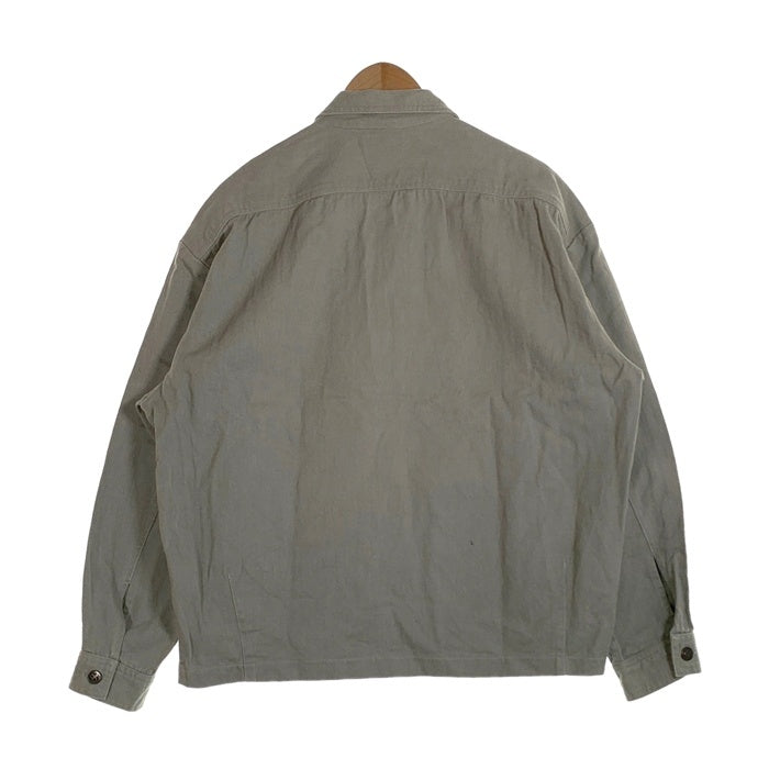 80's STUSSY ステューシー コットンツイル ジップアップジャケット ミントグリーン 刺繡ロゴ 黒タグ Size L 福生店