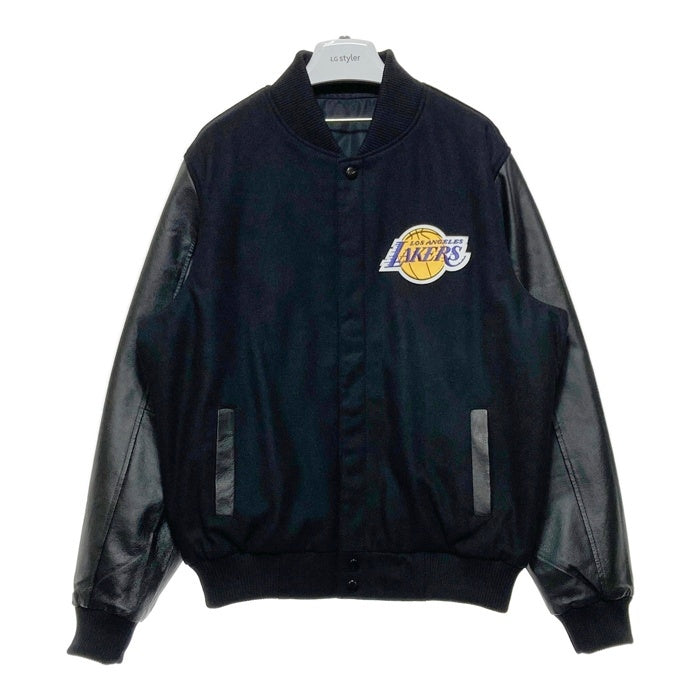 LOS ANGELS ロサンゼルス・レイカーズ リバーシブル スタジャン ブラック 袖レザー キルティング RN76599 Size L 瑞穂店