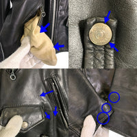 Schott ショット 125 レザーダブルライダースジャケット ブラック ライナー無 YKKファスナー Size 44 福生店