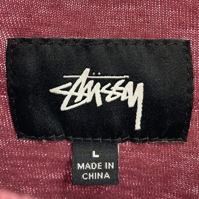 STUSSY ステューシー ボーダー ロングTシャツ レッド sizeL 瑞穂店