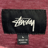 STUSSY ステューシー ボーダー ロングTシャツ レッド sizeL 瑞穂店