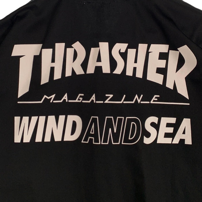 WIND AND SEA ウィンダンシー 23SS THRASHER スラッシャー プリント ワークシャツ ブラック 半袖 WDS-C-THRS-23-Q4-07 Size XL 福生店