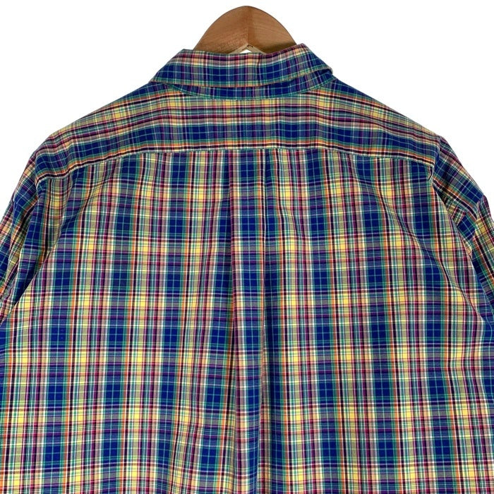 RALPH LAUREN ラルフローレン 長袖 ボタンダウンシャツ チェック イエロー ブルー Size 17/XL 福生店
