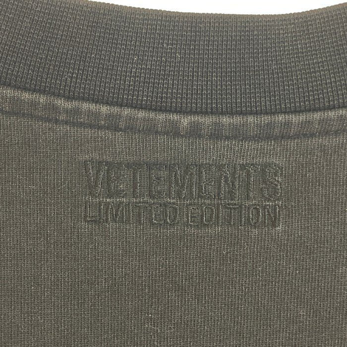 VETEMENTS ヴェトモン 22SS LOGO LABEL LONGSLEEVE ロゴラベル ロングスリーブカットソー UE52TR280X ブラック SizeL 瑞穂店