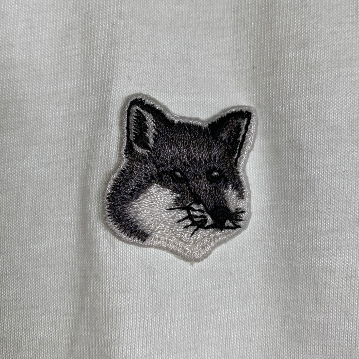 MAISON KITSUNE メゾンキツネ グレーフォックスワッペン Tシャツ ホワイト GM00118KJ0008 Size L 福生店