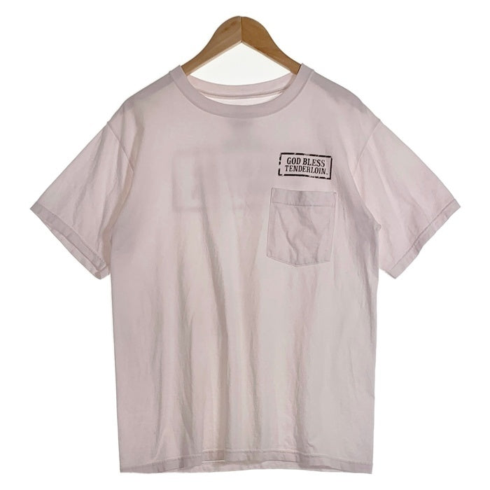 TENDERLOIN テンダーロイン GOD BLESS TENDERLOIN ポケット 半袖 Tシャツ ホワイト Size M 福生店