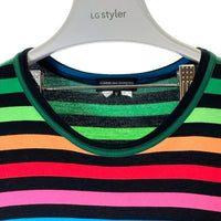 COMME ddes GARCONS HOMME PLUS コムデギャルソンオムプリュス PF-T005 AD2020 マルチボーダー 再構築Tシャツ ブラック sizeM 瑞穂店