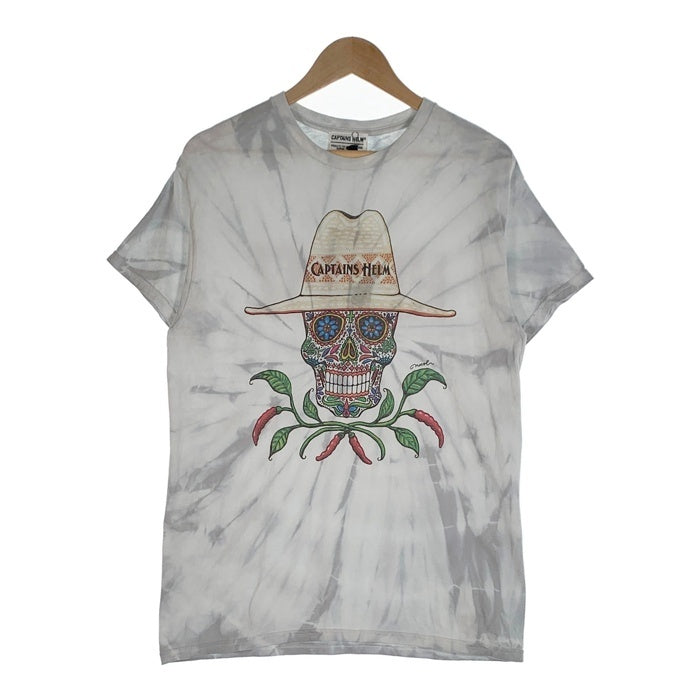CAPTAINS HELM キャプテンズヘルム NOVOL MEXICAN SKULLCHILI TEE メキシカンスカル プリントTシャツ シルバー CH22-SP-T21 Size M 福生店