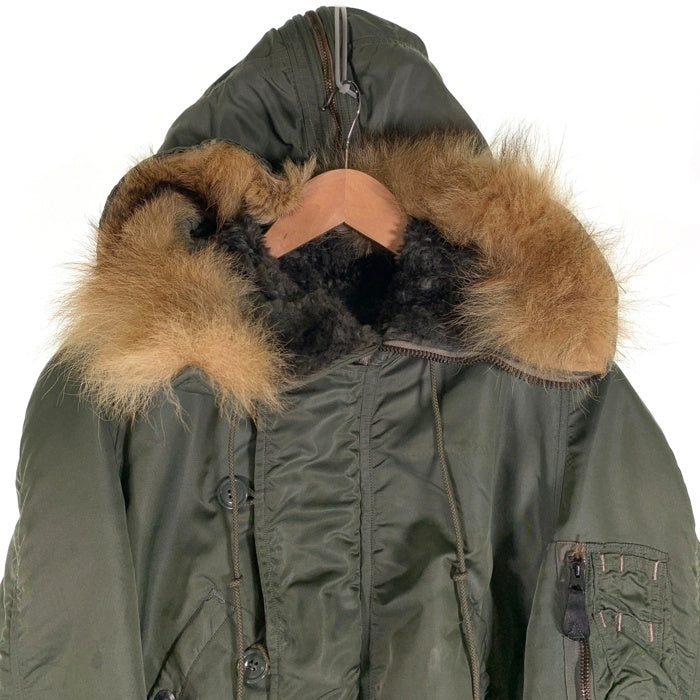 U.S. ARMY 60's ALPHA INDUSTRIES アルファインダストリーズ N-2B コヨーテファー  黒タグ CONMERジッパー フライトジャケット オリーブ MIL-J-6278D / 8415-270-0366 /DSA-1-2355-63-C  SIze M 福生店
