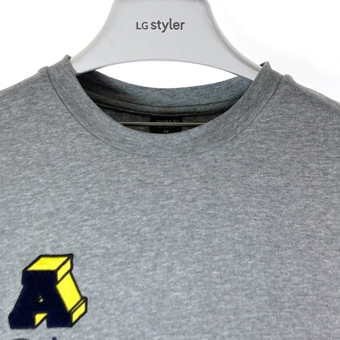 AVIREX アヴィレックス  パイルロゴ Tシャツ グレー sizeM 瑞穂店