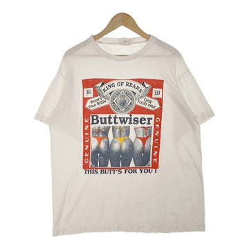 Buttwiser バットワイザー パロディ プリントTシャツ ホワイト Size XL 福生店