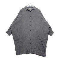 SUN VALLEY サンバレー コットンリネンダンガリー起毛ワンピース グレージュ sizeM 瑞穂店