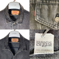 Levi's リーバイス 70507-0270 USA製 ボタン裏715 後染めブラック ハンドポケット トラッカージャケット Gジャン ブラック sizeL 瑞穂店