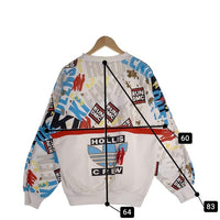 90's adidas アディダス RUN DMC ラグランスリーブ クルーネックスウェットトレーナー ホワイト プリント 刺繡 銀タグ Size L-XL 相当 福生店