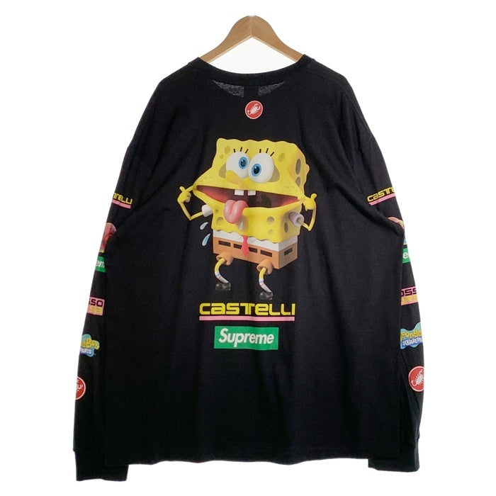 SUPREME シュプリーム 25SS SpongeBob Castelli Racing L/S Tee スポンジボブ カステリレーシング ロングスリーブTシャツ プリント ブラック Size XXL 福生店