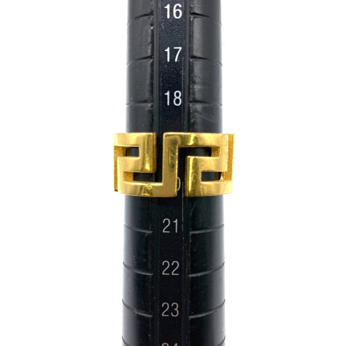 VERSACE ゴールド チェーンリング 19号 VERSACE ヴェルサーチ グリーク リング 19号 ゴールド 瑞穂店