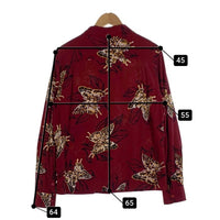 STUSSY ステューシー レーヨン オープンカラーロングスリーブシャツ バタフライプリント ボルドー Size M 福生店