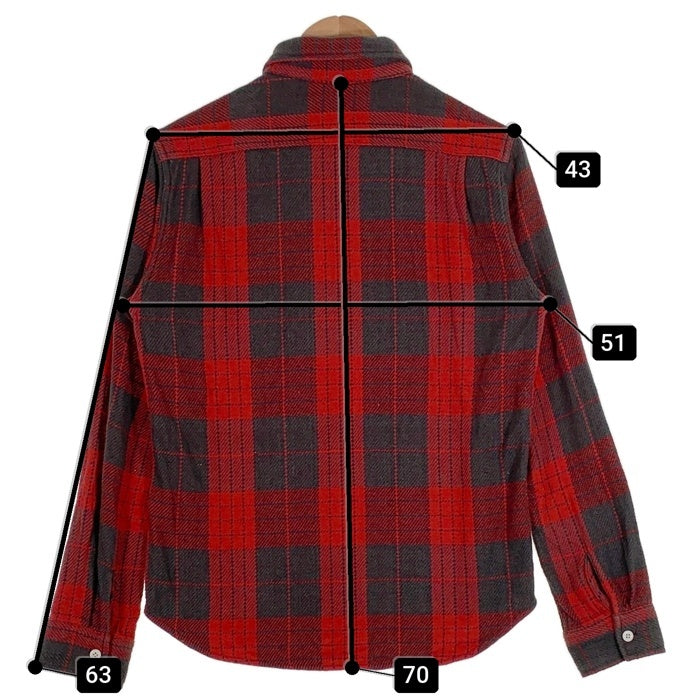 FIVE BROTHER ファイブブラザー チェック 長袖 フランネル シャツ レッド Size M 福生店
