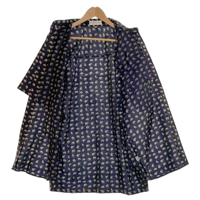 JIM THOMPSON ジムトンプソン シルク 半袖 シャツ 象柄 ネイビー Size L 福生店