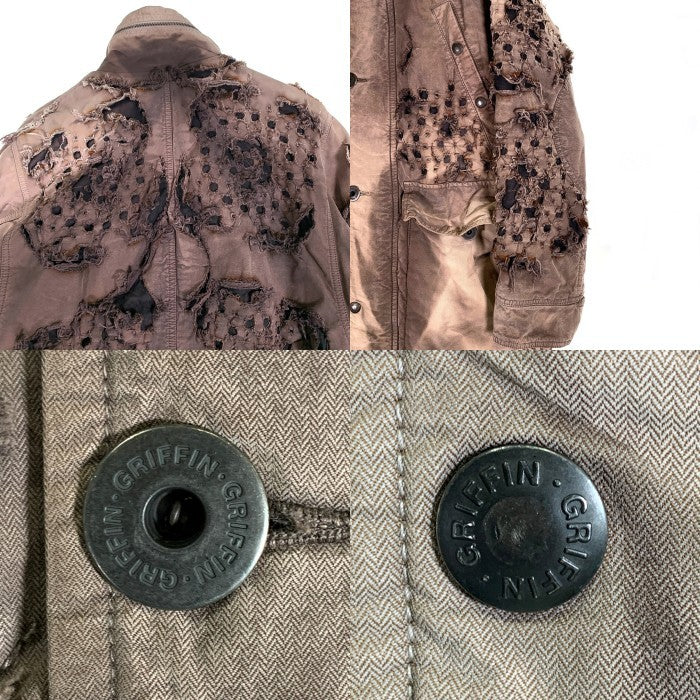 GRIFFIN グリフィン ダメージ加工 ミリタリーフィールドジャケット チャコール イタリア製 Size L (34) 福生店