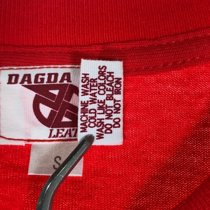 Dagda Leathers ダグダレザーズ プリントTシャツ 袖刺繡 レッド 旧マッコイ 滝沢氏 Size S 福生店