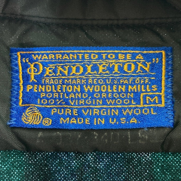 PENDLETON ペンドルトン 70's USA製 ウールシャツ 片ポケット ブラックウォッチ グリーン×ブルー sizeM 瑞穂店