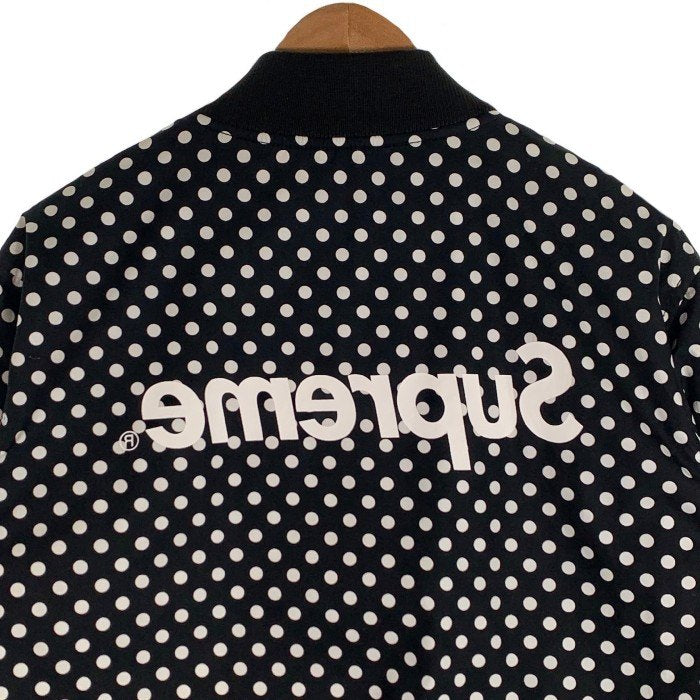 SUPREME シュプリーム 14SS COMME des GARCONS SHIRT コムデギャルソンシャツ Reversible Varsity Baseball Jacket リバーシブル バーシティ ベースボールジャケット ブラック ドット Size XL 福生店