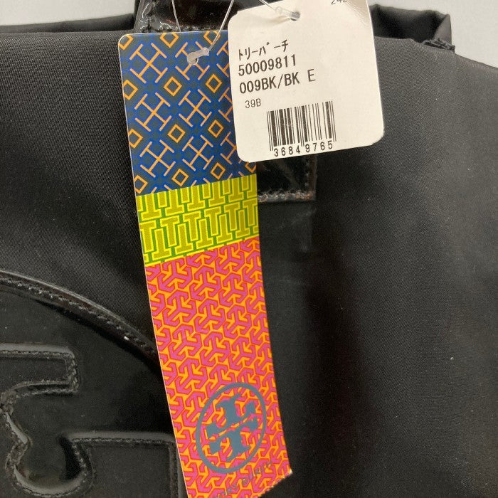 Tory Burch トリーバーチ エナメル ナイロン トートバッグ ブラック 瑞穂店
