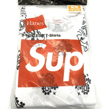 SUPREME シュプリーム 22AW Hanes ヘインズ Bandana Tagless Tees バンダナ タグレス Tシャツ 2PACK 2枚組 ホワイト Size M 福生店