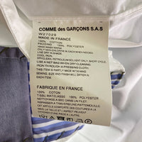 COMME des GARCONS SHIRT コムデギャルソンシャツ W27029 AD2019 ストライプ パッチワーク 中綿 長袖シャツ ホワイト sizeS ★裾左側お汚れ 瑞穂店