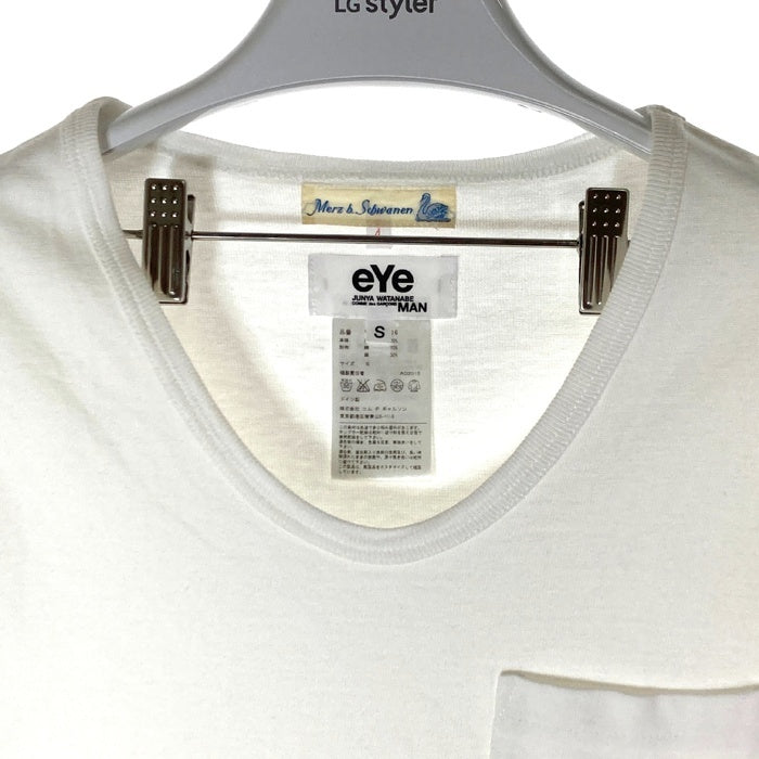 eYe COMME des GARCONS JUNYA WATANABE MAN アイコムデギャルソン ジュンヤワタナベマン WQ-T906 AD2015 Merz b. Schwanen パッチワーク ポケット付き Tシャツ ホワイト sizeS 瑞穂店