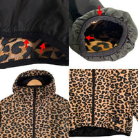 STUSSY ステューシー レオパード リバーシブル パーカー ジャケット プリント ブラック 中綿 ポリエステル Size M 福生店