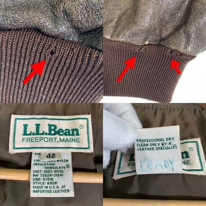 L.L Bean エルエルビーン A-2 レザージャケット ブラウン 72824-71341 Size 42 福生店