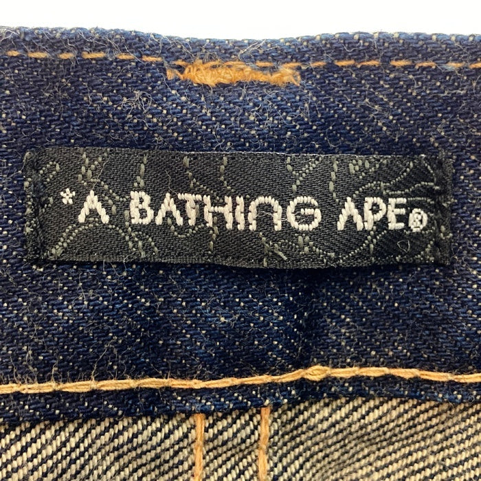 A BATHING APE アベイシングエイプ バックスター ペイント BAPE CAMO デニムパンツ インディゴ sizeXL 瑞穂店