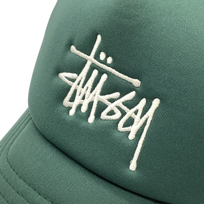 STUSSY ステューシー ロゴ刺繡 トラッカーキャップ メッシュ スナップバック グリーン 福生店