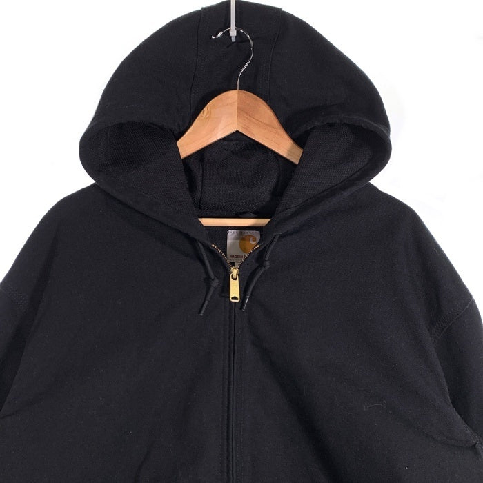 Carhartt カーハート Duck Active Jacket ダック アクティブジャケット ジップアップパーカー ブラック J131-BLK USA製 Size XL-R 福生店
