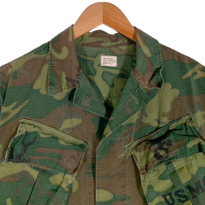 60’s U.S.ARMY 米軍 ジャングルファティーグ ミリタリージャケット リーフカモ リップストップ 68年会計 8415-945-7653 Size S-R 福生店