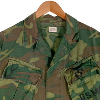 60’s U.S.ARMY 米軍 ジャングルファティーグ ミリタリージャケット リーフカモ リップストップ 68年会計 8415-945-7653 Size S-R 福生店