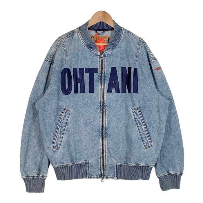 DIESEL ディーゼル D-VINZ Bomber Jacket デニム ボンバージャケット リブブルゾン ライトブルー 大谷サテンワッペンカスタム品 Size L 福生店