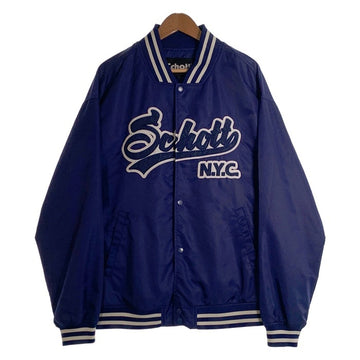 Schott ショット 22SS NYLON VARSITY JACKET ナイロン バーシティジャケット スタジャン ロイヤルブルー 3122055 スナップボタン Size 2XL 福生店